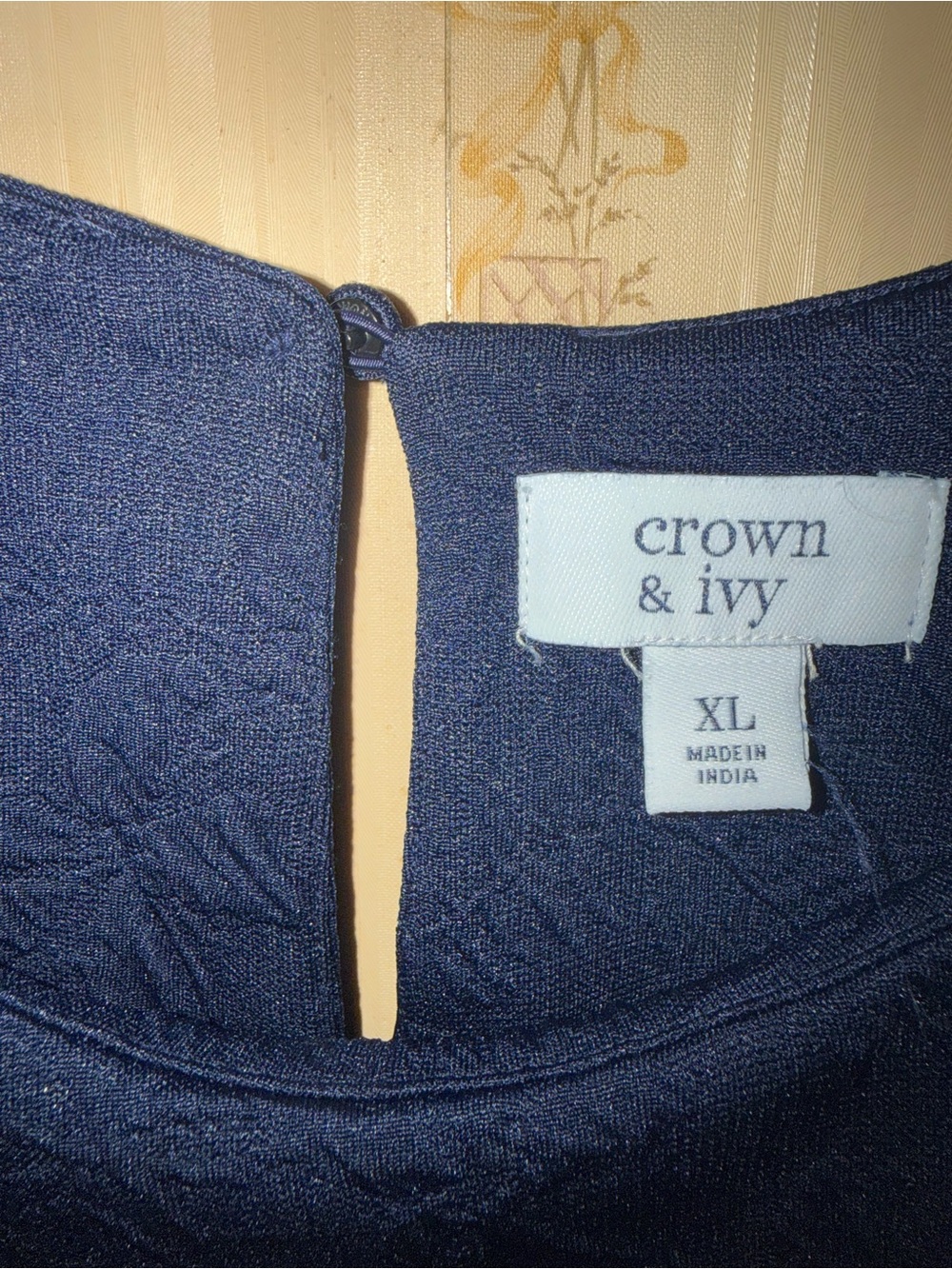crown & ivy Navy Ruffle-Shoulder Mini Dress - Picture 3 of 8